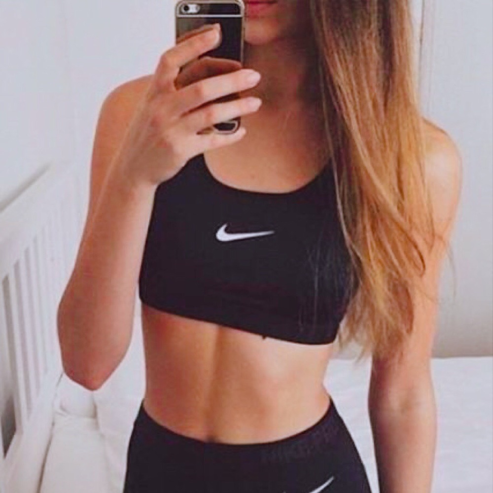 Classic Black Nike Sports Bra (Racerback)-Swoosh